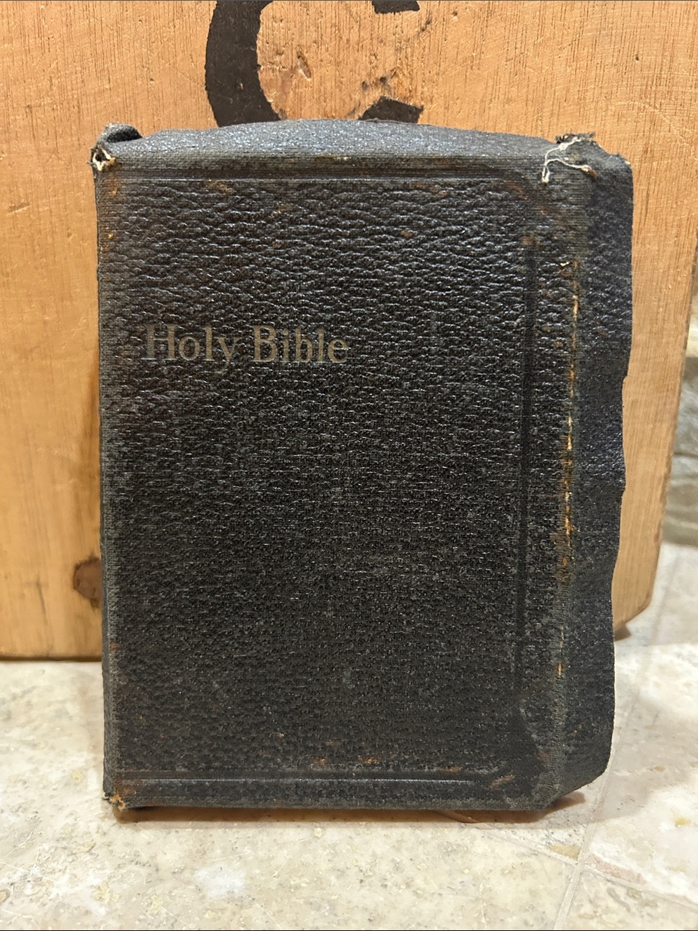 vintage, pocket-sized King James Version (KJV) Holy Bible